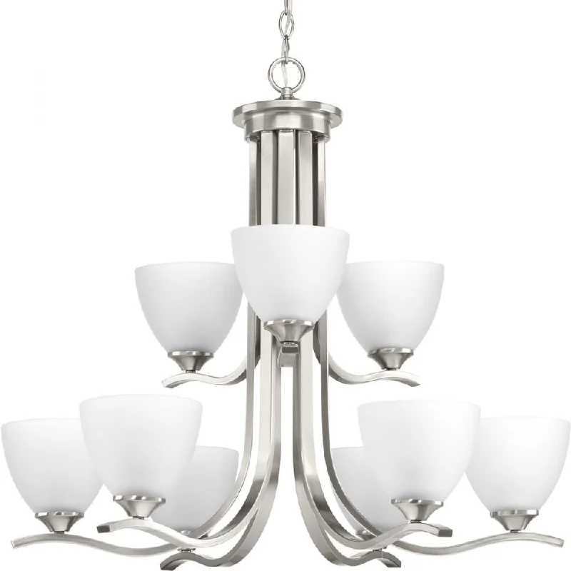Chandeliers with Metal Frames in Gold FinishChandeliers with Metal Frames in Gold FinishP400064-009 9-100W MED Chandelier