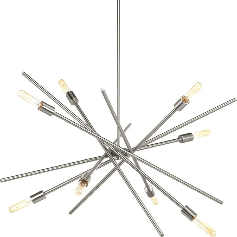 Chandeliers with Metal Frames in Silver FinishChandeliers with Metal Frames in Silver FinishP400109-009 8-60W MED Chandelier Chandeliers with Metal Frames in Silver FinishChandeliers with Metal Frames in Silver FinishP400109-009 8-60W MED Chandelier