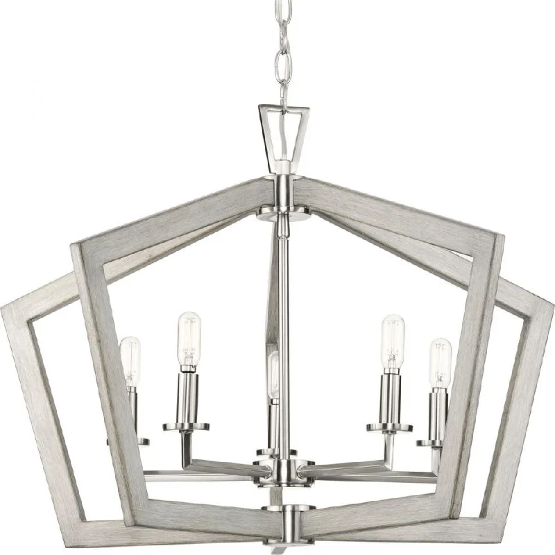 Chandeliers with Metal Frames in Copper FinishChandeliers with Metal Frames in Copper FinishP400301-009 5-L Chandelier