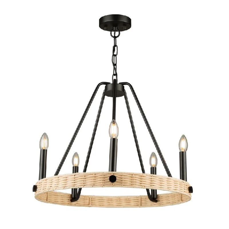 Rustic Wood Chandeliers for Country - Style HousesRustic Wood Chandeliers for Country - Style HousesPerris 5 Light Chandelier Black