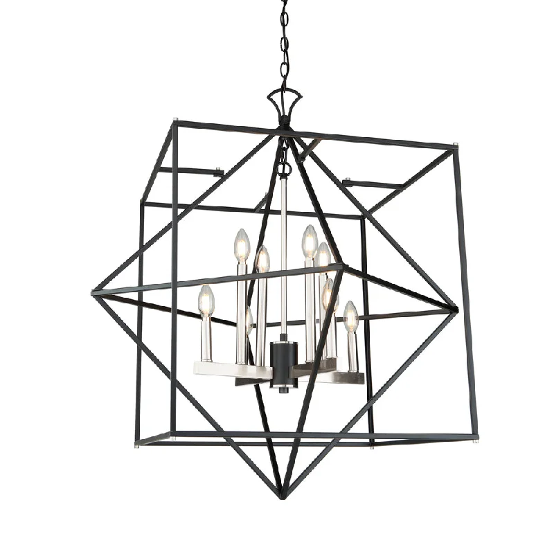 Chandeliers with Metal Frames in Silver FinishChandeliers with Metal Frames in Silver FinishRoxton 8 Light Chandelier (Matte Black & Polished Nickel) Chandeliers with Metal Frames in Silver FinishChandeliers with Metal Frames in Silver FinishRoxton 8 Light Chandelier (Matte Black & Polished Nickel)