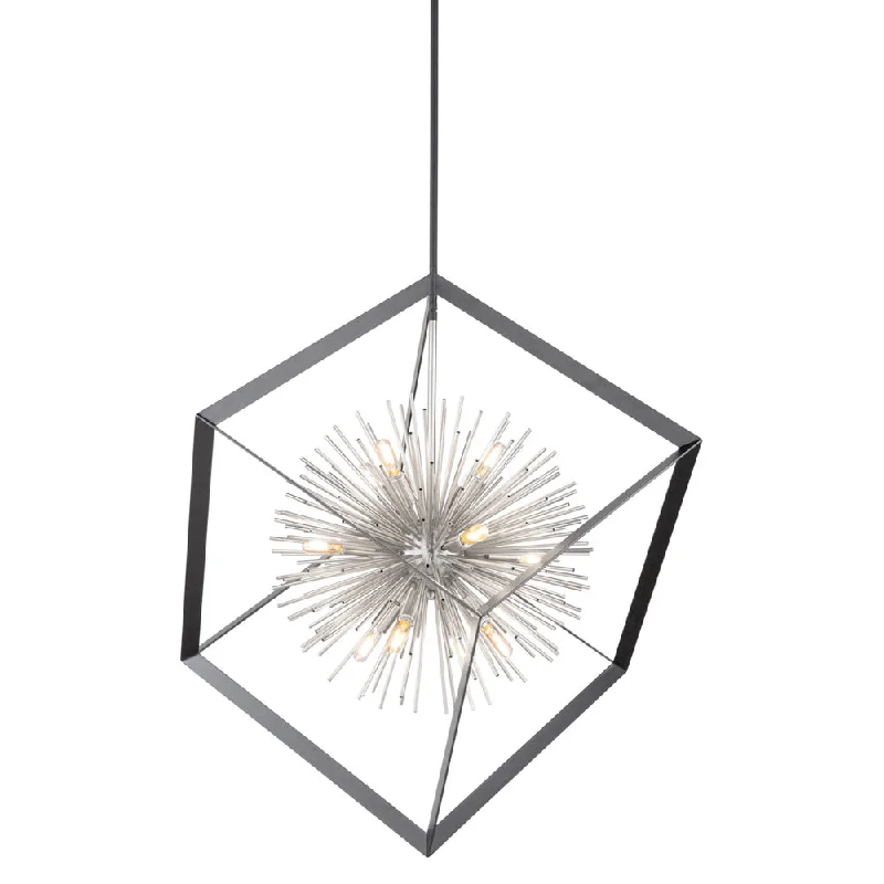 Chandeliers with Metal Frames in Black FinishChandeliers with Metal Frames in Black FinishSunburst 12 Light Chandelier (Matte Black & Chrome) Chandeliers with Metal Frames in Black FinishChandeliers with Metal Frames in Black FinishSunburst 12 Light Chandelier (Matte Black & Chrome)