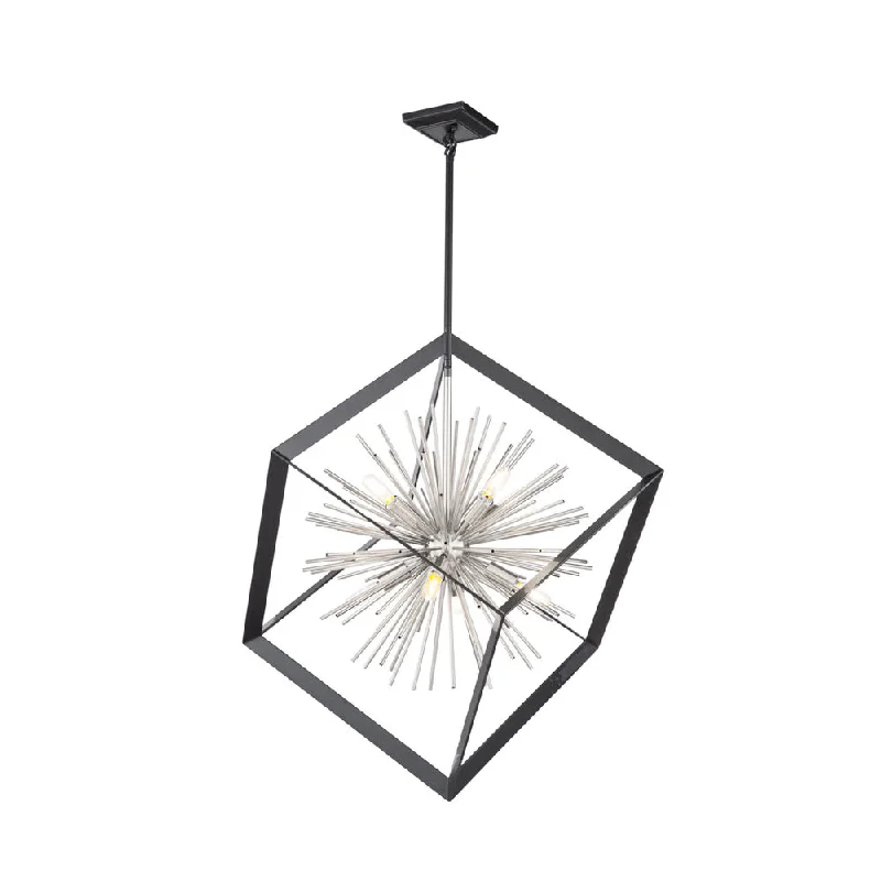 Chandeliers for Dining Rooms to Set the Mood for MealsChandeliers for Dining Rooms to Set the Mood for MealsSunburst 8 Light Chandelier (Matte Black & Chrome) Chandeliers for Dining Rooms to Set the Mood for MealsChandeliers for Dining Rooms to Set the Mood for MealsSunburst 8 Light Chandelier (Matte Black & Chrome)