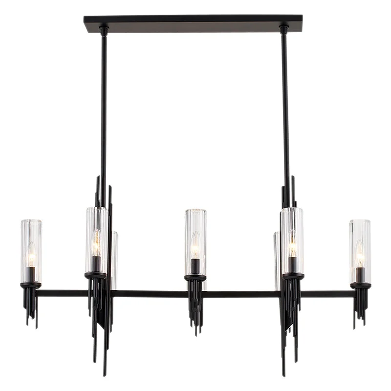 Metal Ceiling Lights in Brass, Copper, Stainless Steel, and IronMetal Ceiling Lights in Brass, Copper, Stainless Steel, and IronAlora LP335838 Torres 8- lt 38" Linear Pendant
