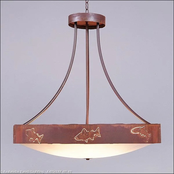 Art Deco Ceiling Lights with Geometric Patterns and Metallic FinishesArt Deco Ceiling Lights with Geometric Patterns and Metallic FinishesAvalanche Ranch Ridgemont-Fish Cutout A42562AF-HR-02 Pendant Light - Rust Patina Art Deco Ceiling Lights with Geometric Patterns and Metallic FinishesArt Deco Ceiling Lights with Geometric Patterns and Metallic FinishesAvalanche Ranch Ridgemont-Fish Cutout A42562AF-HR-02 Pendant Light - Rust Patina
