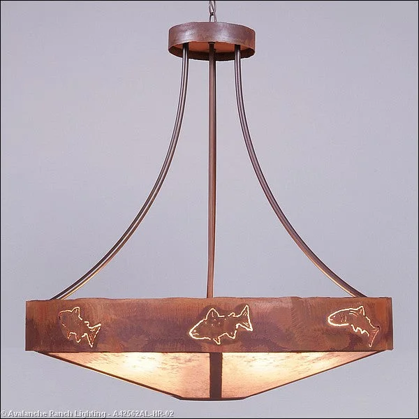 Indian - Themed Ceiling Lights with Intricate Filigree and Mirror WorkIndian - Themed Ceiling Lights with Intricate Filigree and Mirror WorkAvalanche Ranch Ridgemont-Fish Cutout A42562AL-HR-02 Pendant Light - Rust Patina Indian - Themed Ceiling Lights with Intricate Filigree and Mirror WorkIndian - Themed Ceiling Lights with Intricate Filigree and Mirror WorkAvalanche Ranch Ridgemont-Fish Cutout A42562AL-HR-02 Pendant Light - Rust Patina