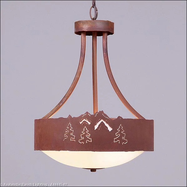 African - Inspired Ceiling Lights with Tribal Patterns and Natural MaterialsAfrican - Inspired Ceiling Lights with Tribal Patterns and Natural MaterialsAvalanche Ranch Ridgemont-Mountain-Pine Cutout A44445-02 Pendant Light - Rust Patina African - Inspired Ceiling Lights with Tribal Patterns and Natural MaterialsAfrican - Inspired Ceiling Lights with Tribal Patterns and Natural MaterialsAvalanche Ranch Ridgemont-Mountain-Pine Cutout A44445-02 Pendant Light - Rust Patina