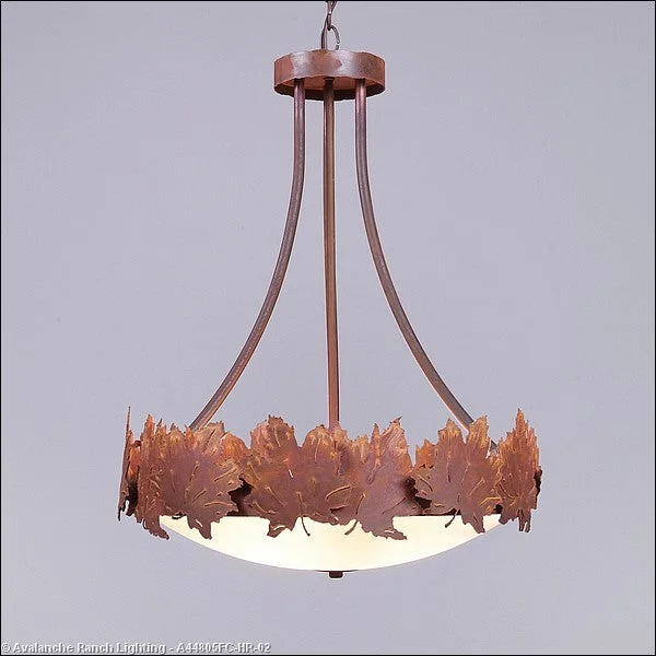 Glass Ceiling Lights with Frosted, Colored, or Etched GlassGlass Ceiling Lights with Frosted, Colored, or Etched GlassAvalanche Ranch Crestline-Maple Leaf A44805FC-HR-02 Pendant Light - Rust Patina Glass Ceiling Lights with Frosted, Colored, or Etched GlassGlass Ceiling Lights with Frosted, Colored, or Etched GlassAvalanche Ranch Crestline-Maple Leaf A44805FC-HR-02 Pendant Light - Rust Patina
