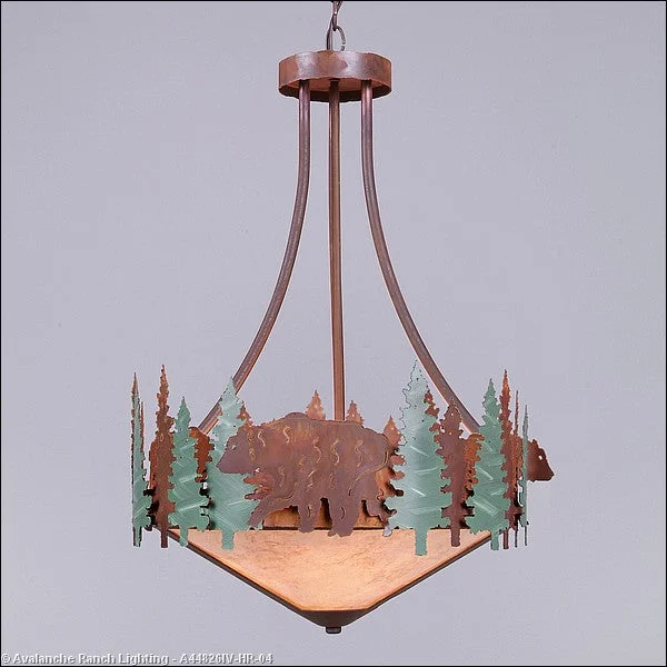 Steampunk Ceiling Lights with Gears, Cogs, and Brass AccentsSteampunk Ceiling Lights with Gears, Cogs, and Brass AccentsAvalanche Ranch Crestline-Bear A44826IV-HR-04 Pendant Light - Pine Green/Rust Patina