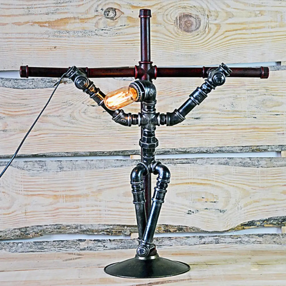 marble table lamps with a luxurious veined pattern for high end decormarble table lamps with a luxurious veined pattern for high end decorRustic Iron Table Lamp - Stylish Aged Silver Water Pipe Indoor Lighting with Robot Design