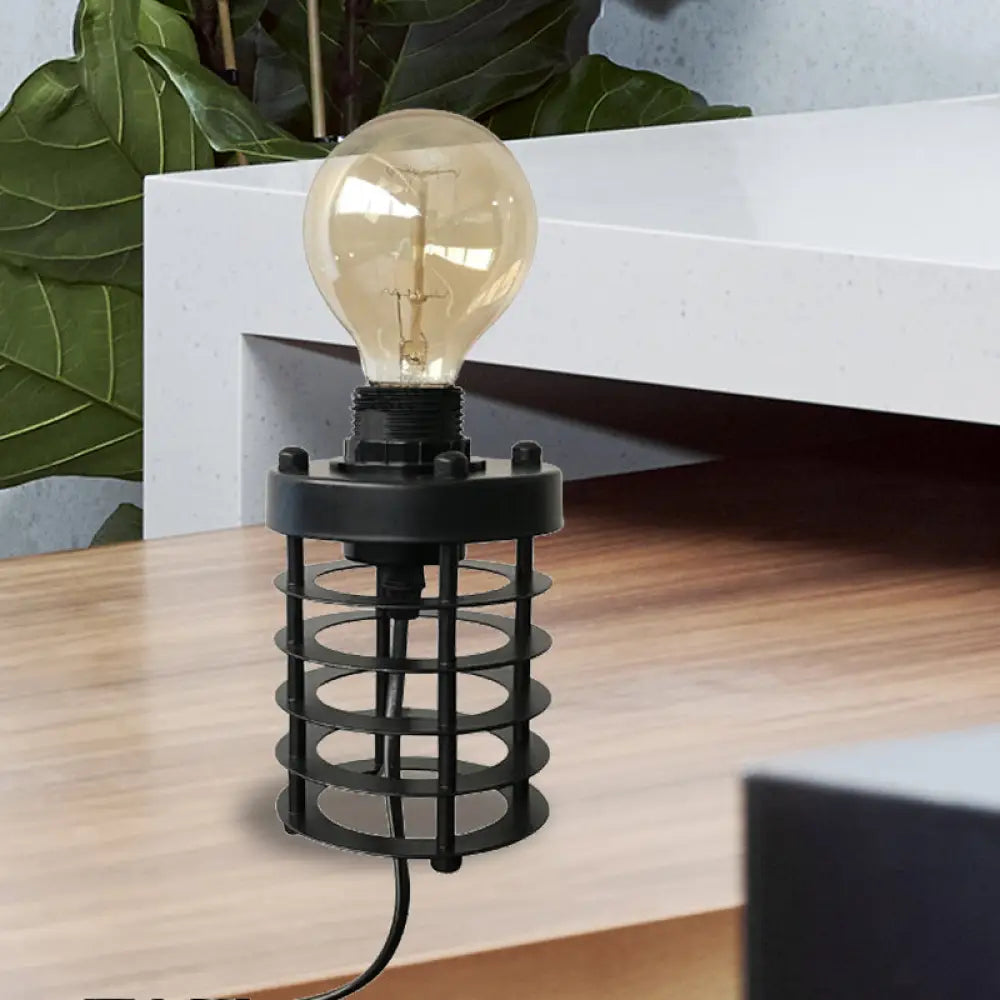 industrial style table lamps with exposed bulbs for loft apartmentsindustrial style table lamps with exposed bulbs for loft apartmentsIndustrial Stylish Cylinder/Barrel Metal Table Lamp in Black for Coffee Shop Decor