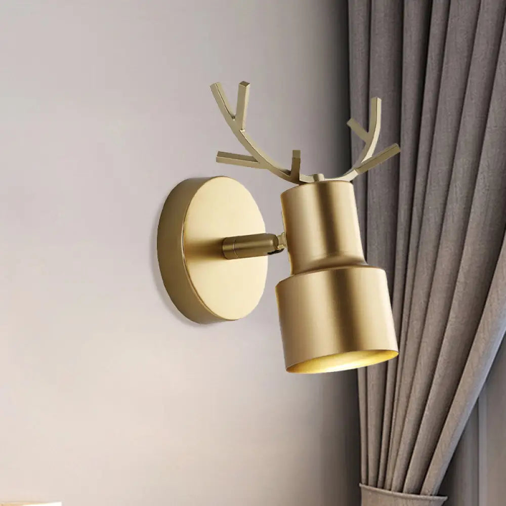metal table lamps with a matte black finish for a sleek appearancemetal table lamps with a matte black finish for a sleek appearanceMacaron Gold Antler LED Wall Light: Modern 1-Light Fixture for Bedroom with Dual Drum Metal Shade
