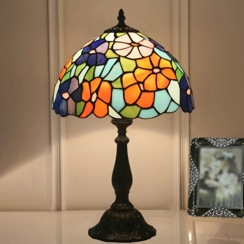 wooden table lamps with natural grain for a warm and organic feelwooden table lamps with natural grain for a warm and organic feelBrass Hand Cut Glass Nightstand Lamp - Bowl Shape with Baroque Bloom Pattern - 1 Light Table Light