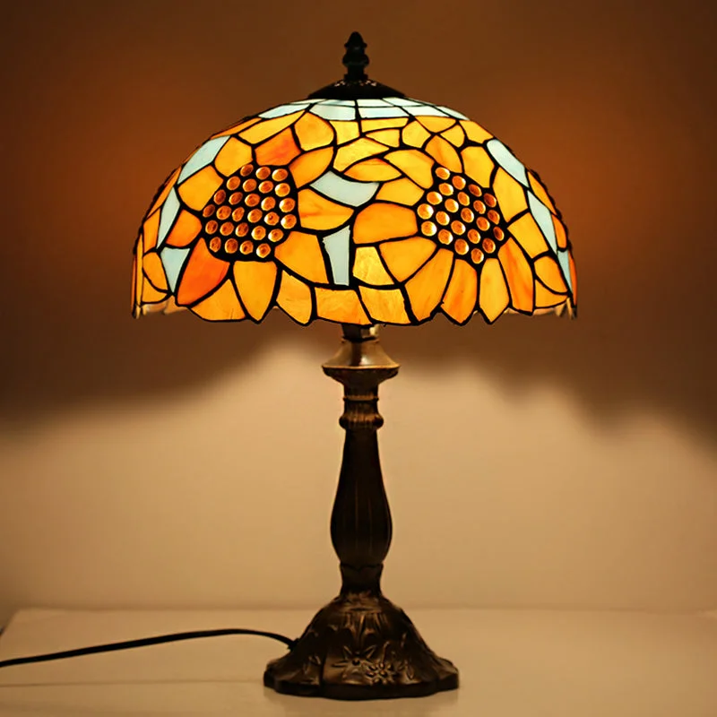 marble table lamps with a luxurious veined pattern for high end decormarble table lamps with a luxurious veined pattern for high end decorRustic Sunflower Desk Light - 18 Inch | Stained Glass | Orange 1-Head Desk Lamp