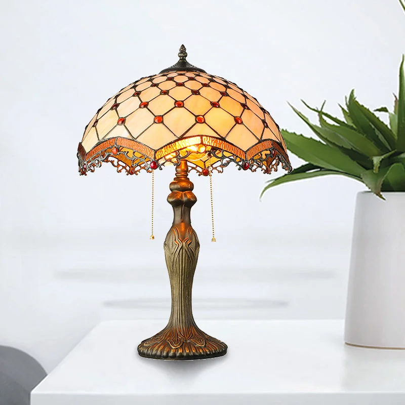 victorian style table lamps with ornate details for traditional homesvictorian style table lamps with ornate details for traditional homesTiffany Art Glass Desk Lamp with 2 Lights, Beige, for Study Room
