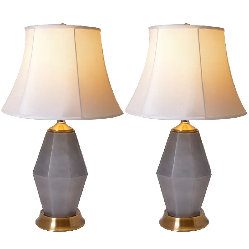 fabric table lamps with a linen shade for a relaxed and breathable lookfabric table lamps with a linen shade for a relaxed and breathable look24 in. Grey Indoor Table Lamp (Set of 2)