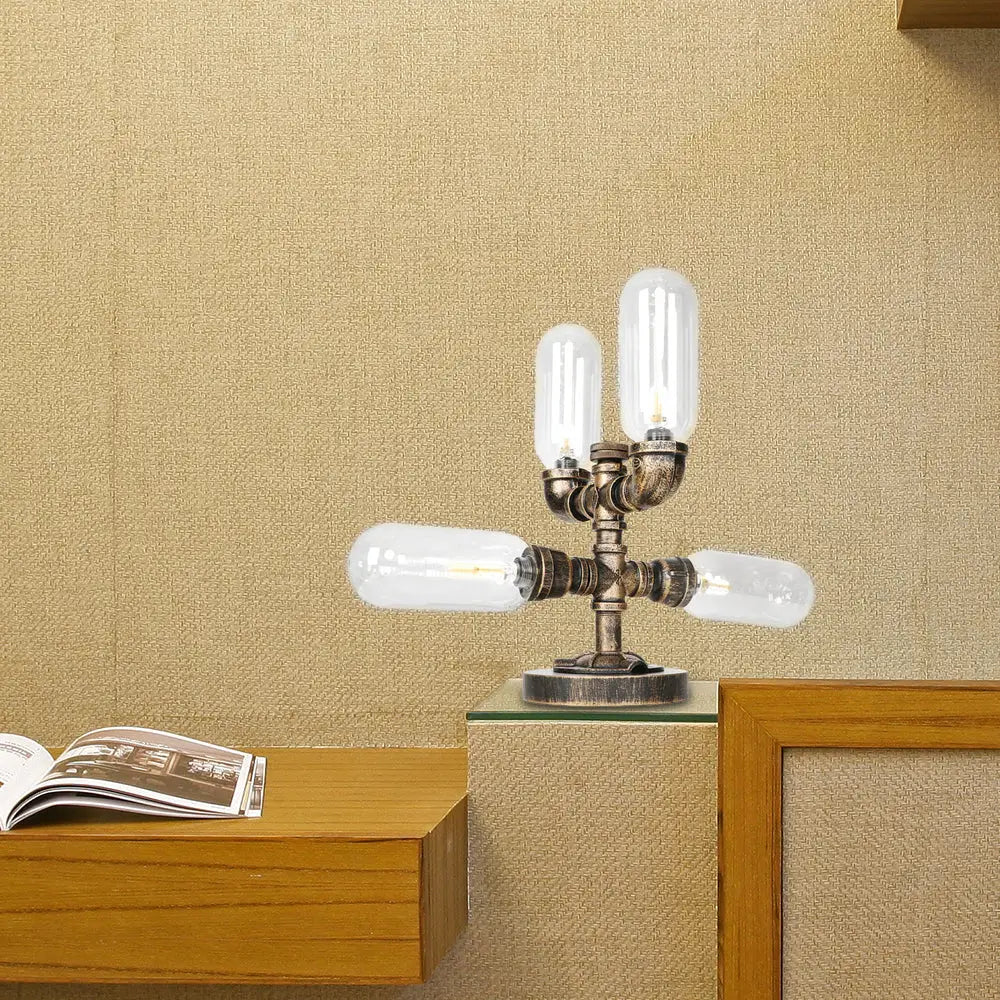 gothic style table lamps with dark finishes for a mysterious lookgothic style table lamps with dark finishes for a mysterious lookVintage LED Table Lamp with 4 Bulbs - Amber/Clear Glass Nightstand Lighting for Bedroom