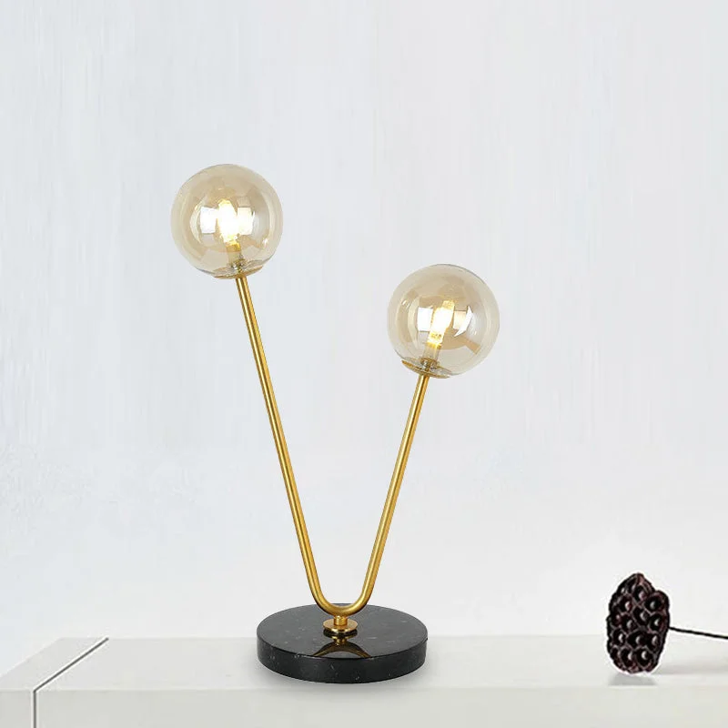 victorian style table lamps with ornate details for traditional homesvictorian style table lamps with ornate details for traditional homesMarble Base Table Lamp: Modern Glass, 2-Light Gold Ball Shade