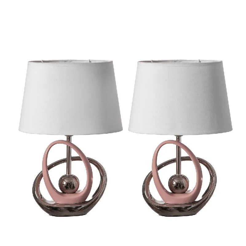 White and Pink Set of 2