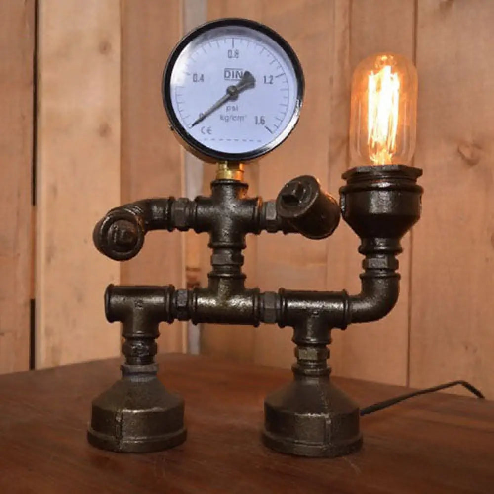 victorian style table lamps with ornate details for traditional homesvictorian style table lamps with ornate details for traditional homesStylish Black Vintage Pipe Man Table Lamp with Pressure Gauge - Perfect for Bedroom Lighting