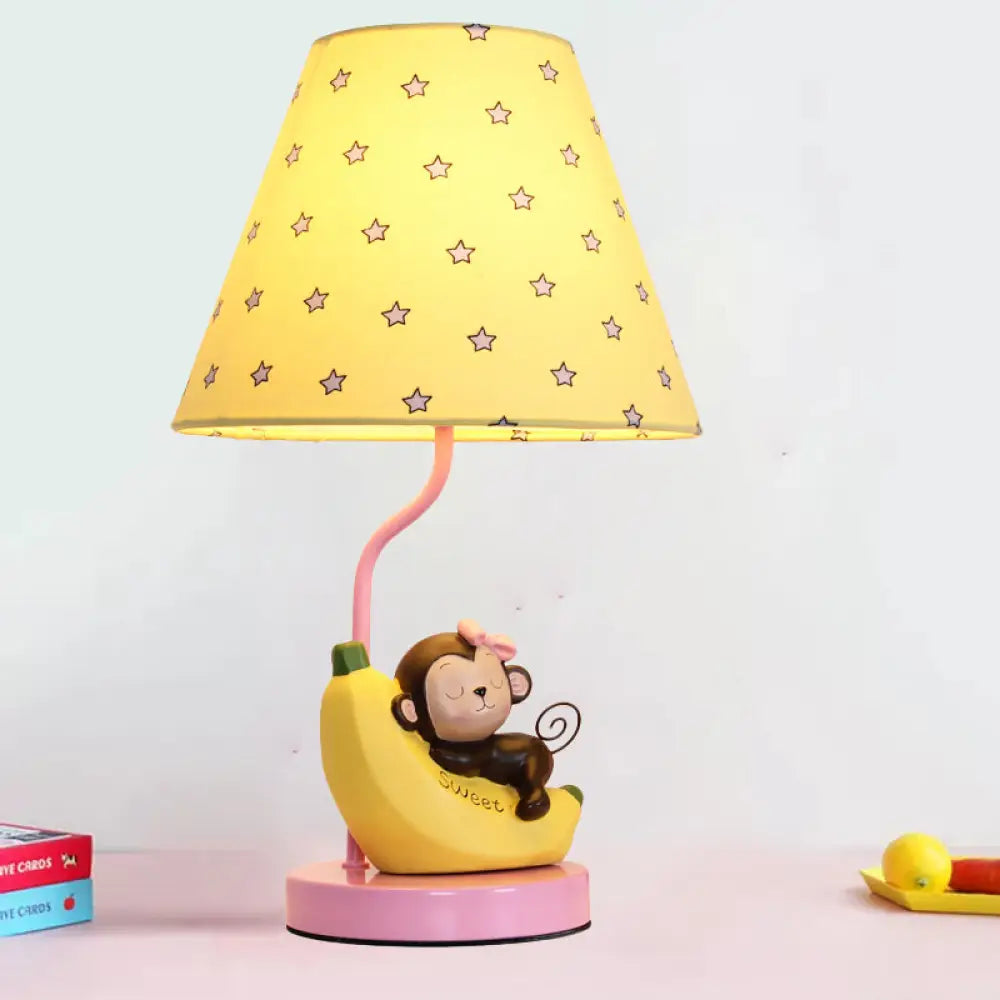 bohemian table lamps with colorful patterns for eclectic bedroomsbohemian table lamps with colorful patterns for eclectic bedroomsCute Blue Banana & Monkey Table Lamp for Girls' Bedroom - Metal Table Light for Single Head