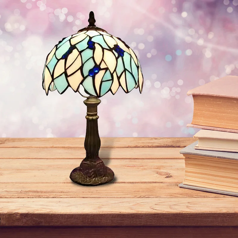 marble table lamps with a luxurious veined pattern for high end decormarble table lamps with a luxurious veined pattern for high end decorBlue Leaf Tiffany Stained Glass Table Light for Bedroom with Dome Shade - Standing Lamp with 1 Bulb