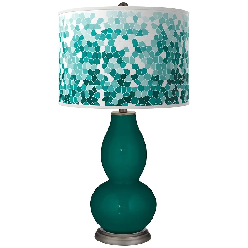 industrial style table lamps with exposed bulbs for loft apartmentsindustrial style table lamps with exposed bulbs for loft apartmentsBlue Peacock Mosaic Double Gourd Table Lamp - 16" x 28"