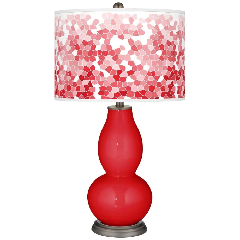 leather table lamps with a distressed texture for a rugged charmleather table lamps with a distressed texture for a rugged charmBright Red Mosaic Giclee Double Gourd Table Lamp - 16" x 29"