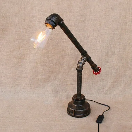 modern minimalist table lamps for contemporary living roomsmodern minimalist table lamps for contemporary living roomsVintage Bronze Finish Table Lamp with Bare Bulb and Valve Wheel Design