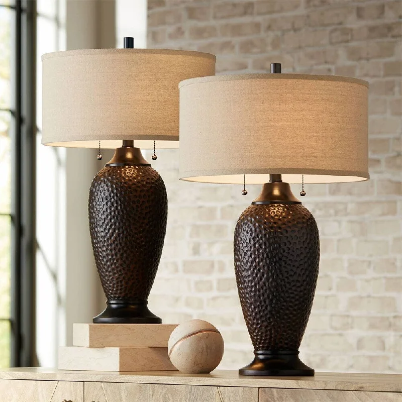 crystal table lamps with dazzling prisms for a glamorous effectcrystal table lamps with dazzling prisms for a glamorous effectCody Rustic Table Lamps 26" High Set 2 Oiled Bronze Hammered Bedroom - 15" x 26"