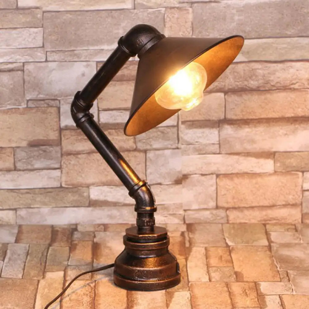 crystal table lamps with dazzling prisms for a glamorous effectcrystal table lamps with dazzling prisms for a glamorous effectBent Arm Industrial 1-Light Bedside Table Lamp - Conical Iron, Bronze Finish