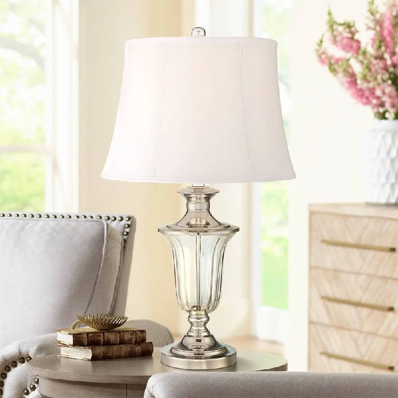 modern minimalist table lamps for contemporary living roomsmodern minimalist table lamps for contemporary living roomsCourtney Traditional Table Lamp 27 1/2" Tall Polished Nickel Glass - 16" x 27"