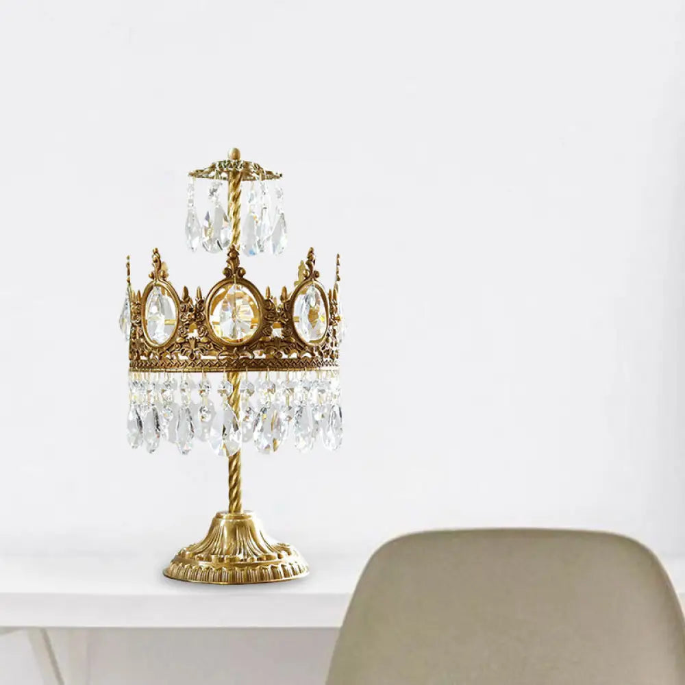 gothic style table lamps with dark finishes for a mysterious lookgothic style table lamps with dark finishes for a mysterious lookVintage Crown Shaped Crystal Brass Nightstand Lamp - Bedroom Table Lighting