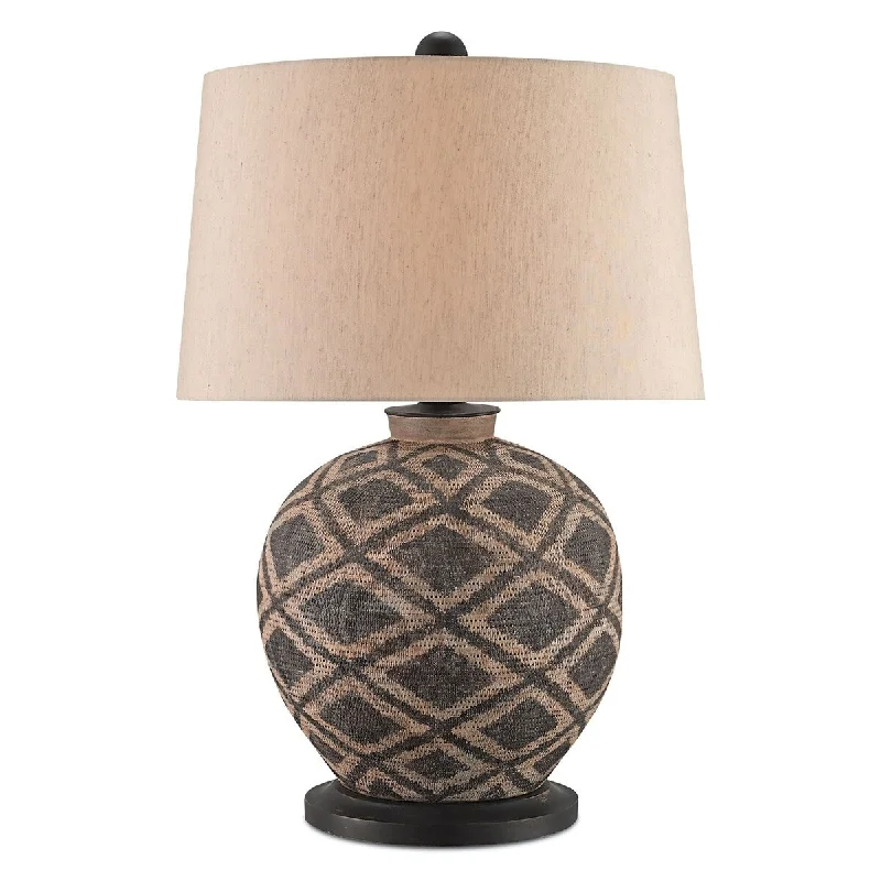 metal table lamps with a matte black finish for a sleek appearancemetal table lamps with a matte black finish for a sleek appearanceCurrey & Company Afrikan Table Lamp - 28.75"h x 19"dia