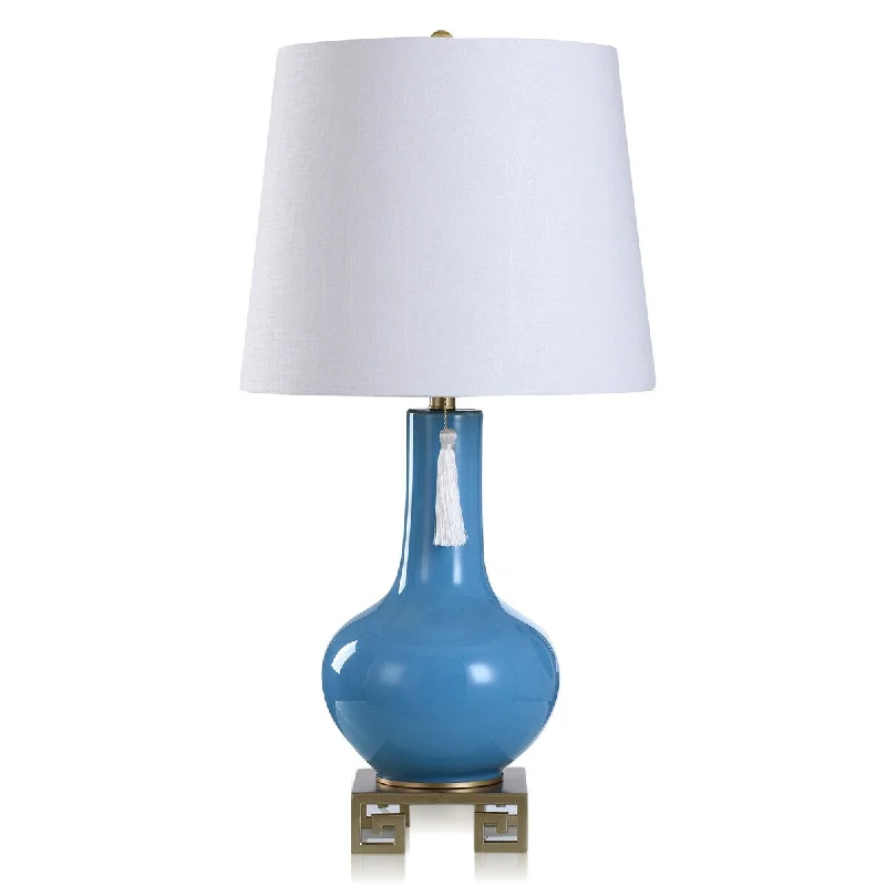 victorian style table lamps with ornate details for traditional homesvictorian style table lamps with ornate details for traditional homesDann Foley - Lifestyle Glass & Metal Table Lamp - Blue & Gold Finish - White Shade