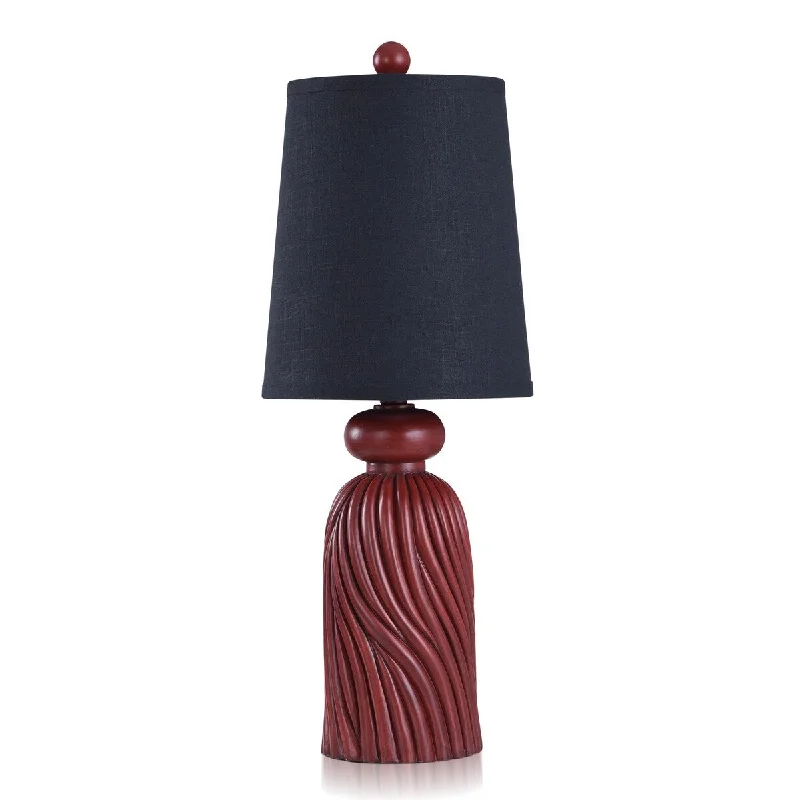 metal table lamps with a matte black finish for a sleek appearancemetal table lamps with a matte black finish for a sleek appearanceDann Foley - Lifestyle Polyresin Table Lamp - Chinese Burgundy Red Finish - Black Shade