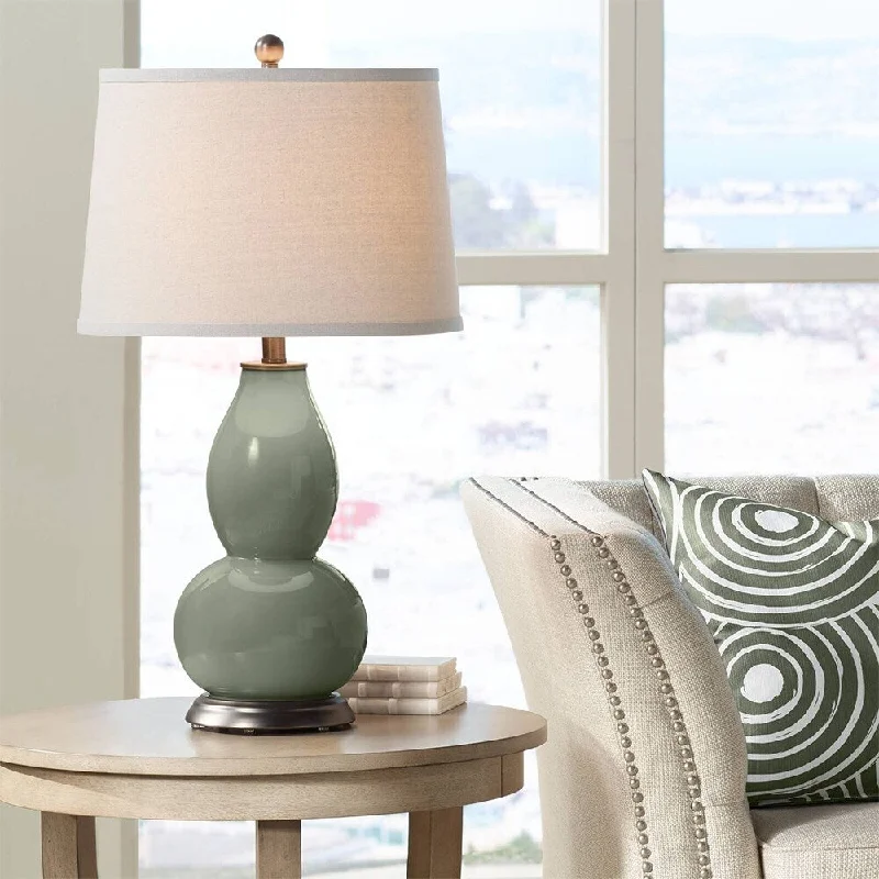 industrial style table lamps with exposed bulbs for loft apartmentsindustrial style table lamps with exposed bulbs for loft apartmentsDeep Lichen Green Double Gourd Table Lamp - 16" x 29"