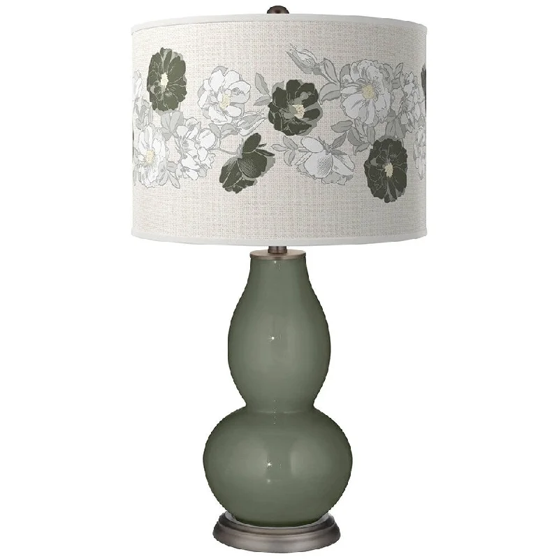 art deco table lamps with geometric shapes for a retro touchart deco table lamps with geometric shapes for a retro touchDeep Lichen Green Rose Bouquet Double Gourd Table Lamp - 16" x 29"