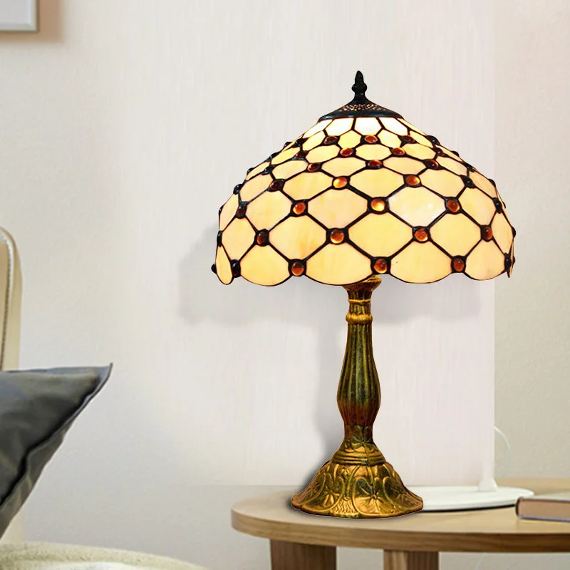 gothic style table lamps with dark finishes for a mysterious lookgothic style table lamps with dark finishes for a mysterious lookTraditional Tiffany Art Glass Desk Light - Domed Shade Study Room Reading Lamp in Beige