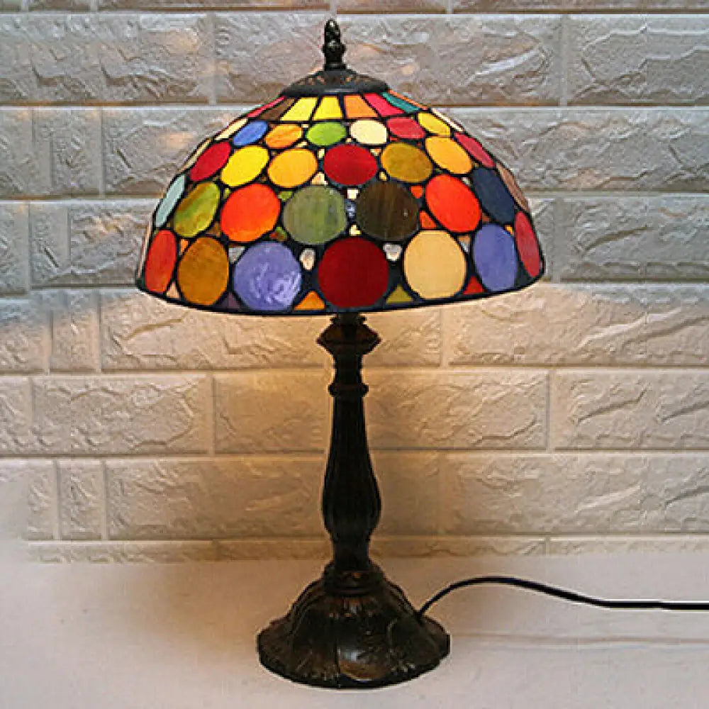 rustic farmhouse table lamps for cozy kitchensrustic farmhouse table lamps for cozy kitchensVintage Style Stained Glass Table Lamp with Circle Pattern – Domed Accent Lamp
