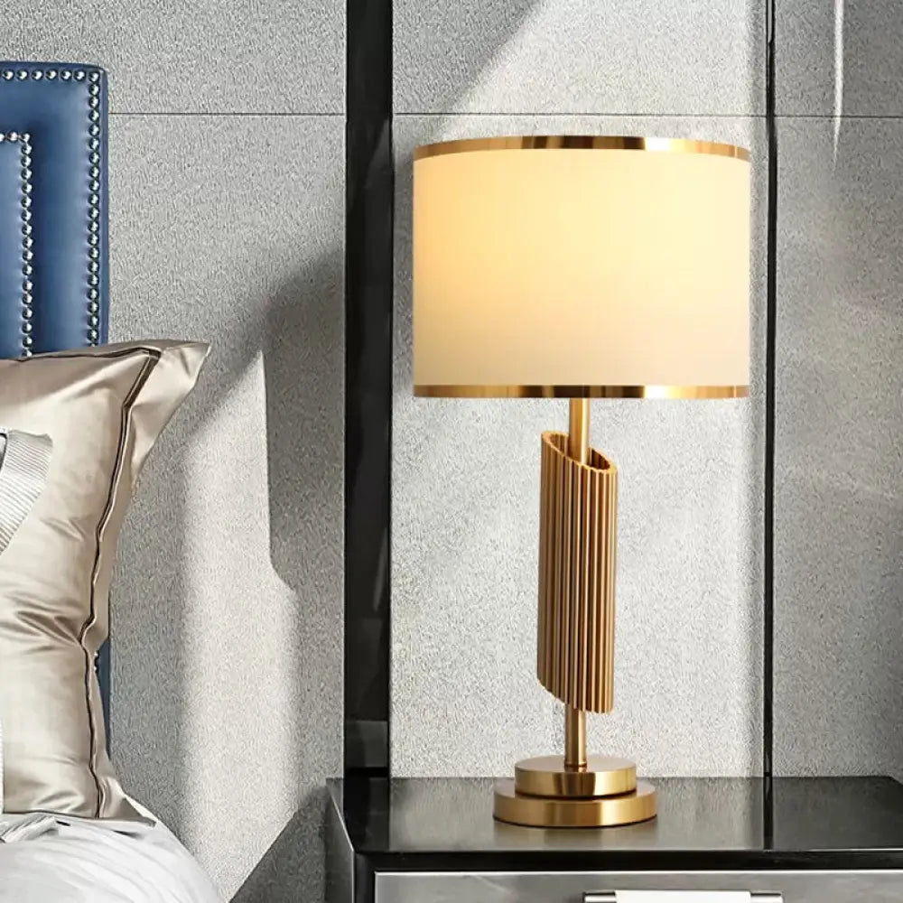 wooden table lamps with natural grain for a warm and organic feelwooden table lamps with natural grain for a warm and organic feelClassic 1-Light Parlor Night Lamp with Brass Bevel-Cut Cylinder Base