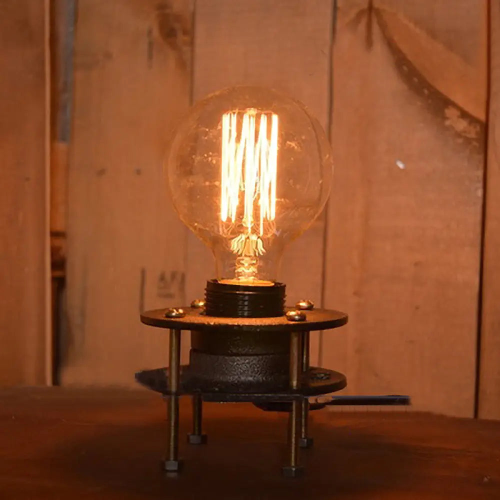 rustic farmhouse table lamps for cozy kitchensrustic farmhouse table lamps for cozy kitchensFarmhouse Mini Table Lamp - Industrial Wrought Iron Standing Light with Bare Bulb in Black