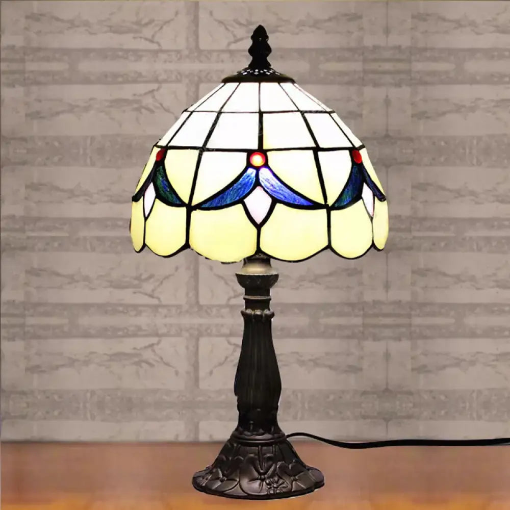 coastal style table lamps with nautical elements for beach housescoastal style table lamps with nautical elements for beach housesStained Glass Rustic Floral Table Lamp with Dome Shade - Beige for Reading