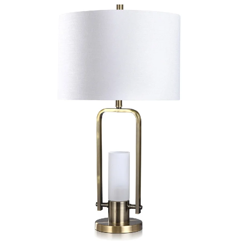 mid century modern table lamps with iconic designs for a stylish studymid century modern table lamps with iconic designs for a stylish studyGemma - Brushed Metal & Frosted Glass Uplight Table Lamp - Antique Brass Metal Finish - White & Frosted Shade - LED