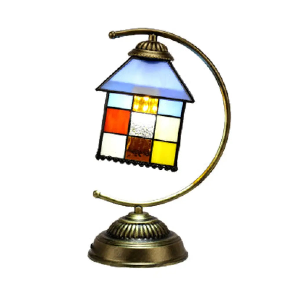 coastal style table lamps with nautical elements for beach housescoastal style table lamps with nautical elements for beach housesStained Glass Tiffany Desk Lamp with Brass Finish - Hotel Hanging House Desk Light