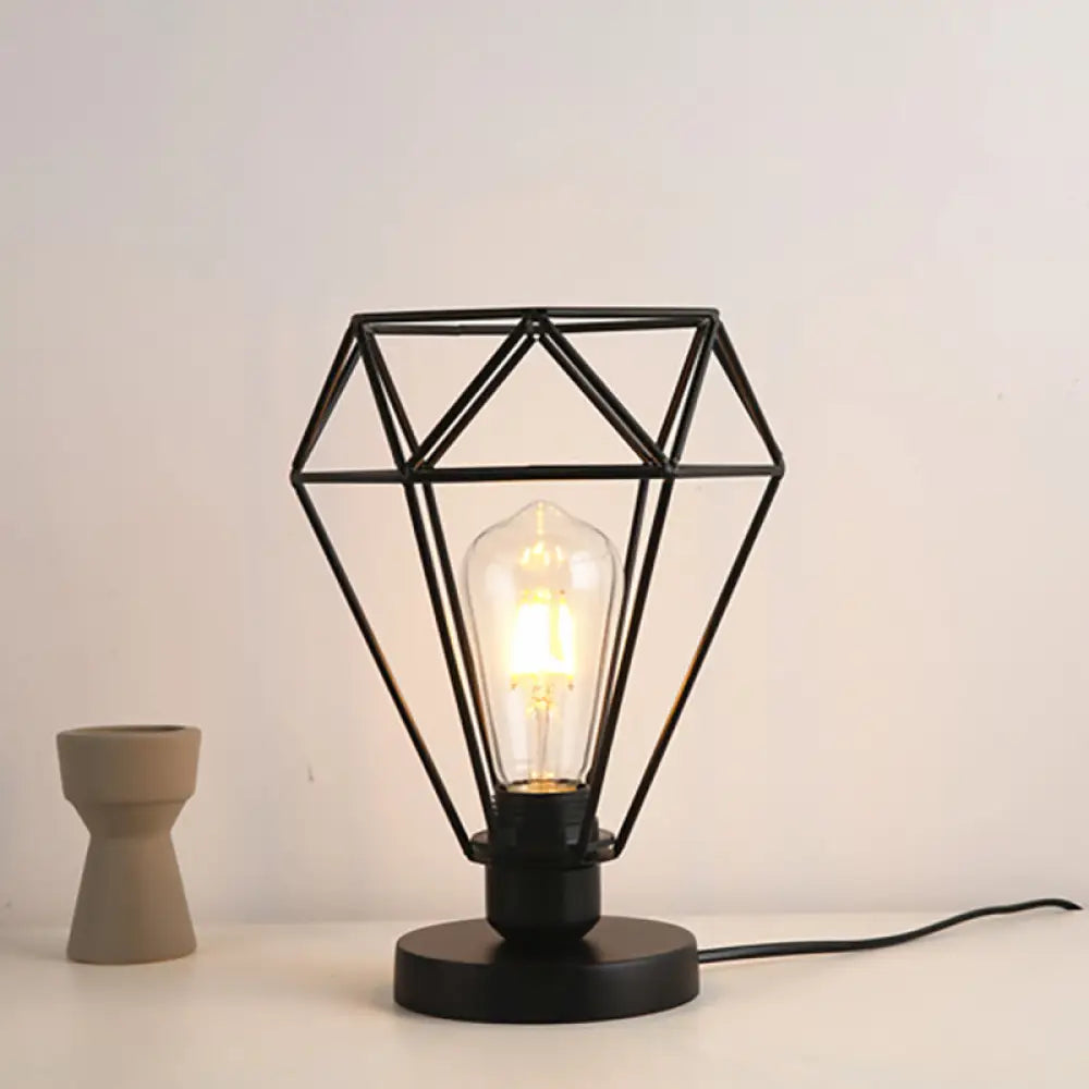 gothic style table lamps with dark finishes for a mysterious lookgothic style table lamps with dark finishes for a mysterious lookWire Guard Table Lamp with Diamond Shade - Industrial Style Metallic Table Lighting in Black