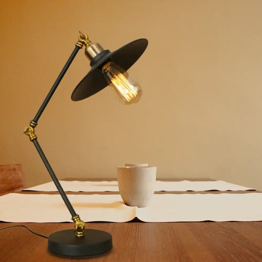 leather table lamps with a distressed texture for a rugged charmleather table lamps with a distressed texture for a rugged charmIron Flat Shade Desk Light- Industrial Black Standing Desk Lamp with Adjustable Arm