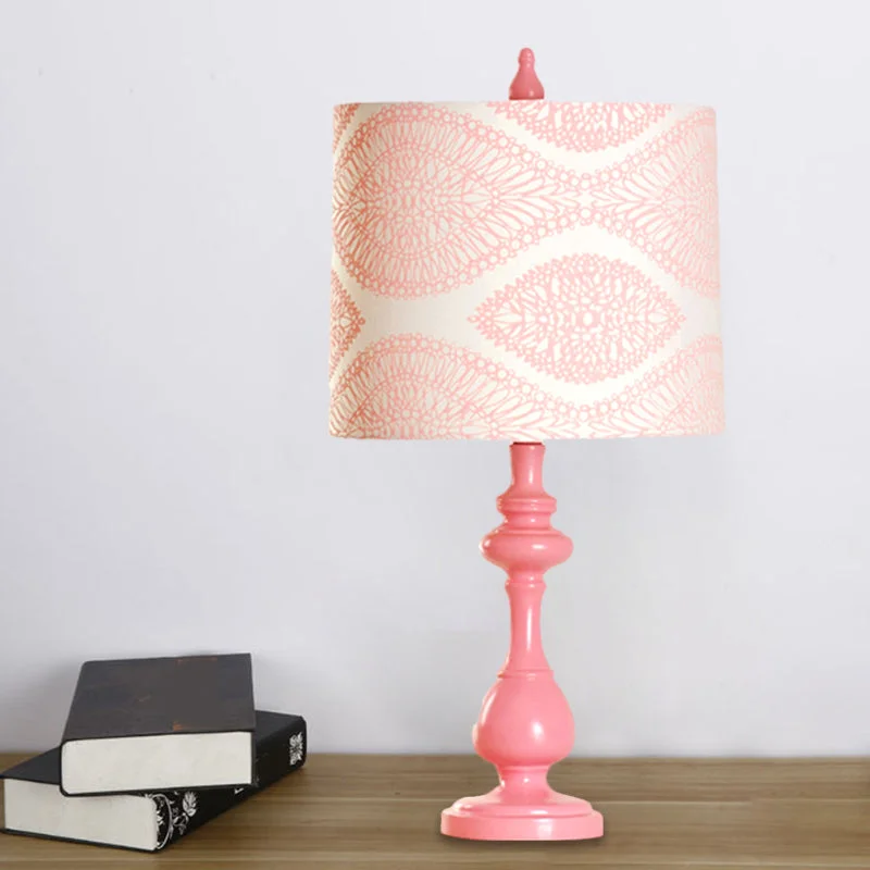 victorian style table lamps with ornate details for traditional homesvictorian style table lamps with ornate details for traditional homesMacaron Barrel Night Lamp in Pink with Column Base - Bedroom Task Lighting"