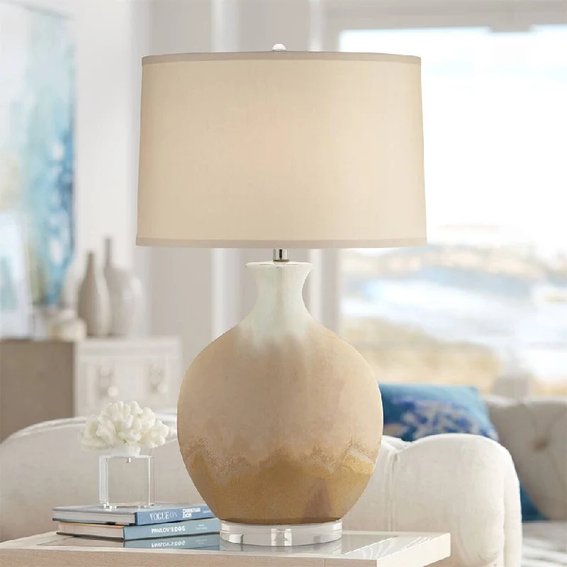 rustic farmhouse table lamps for cozy kitchensrustic farmhouse table lamps for cozy kitchensMarci Modern Table Lamp 32" Tall Ivory Drip Glaze Ceramic Bedroom - 19" x 32"