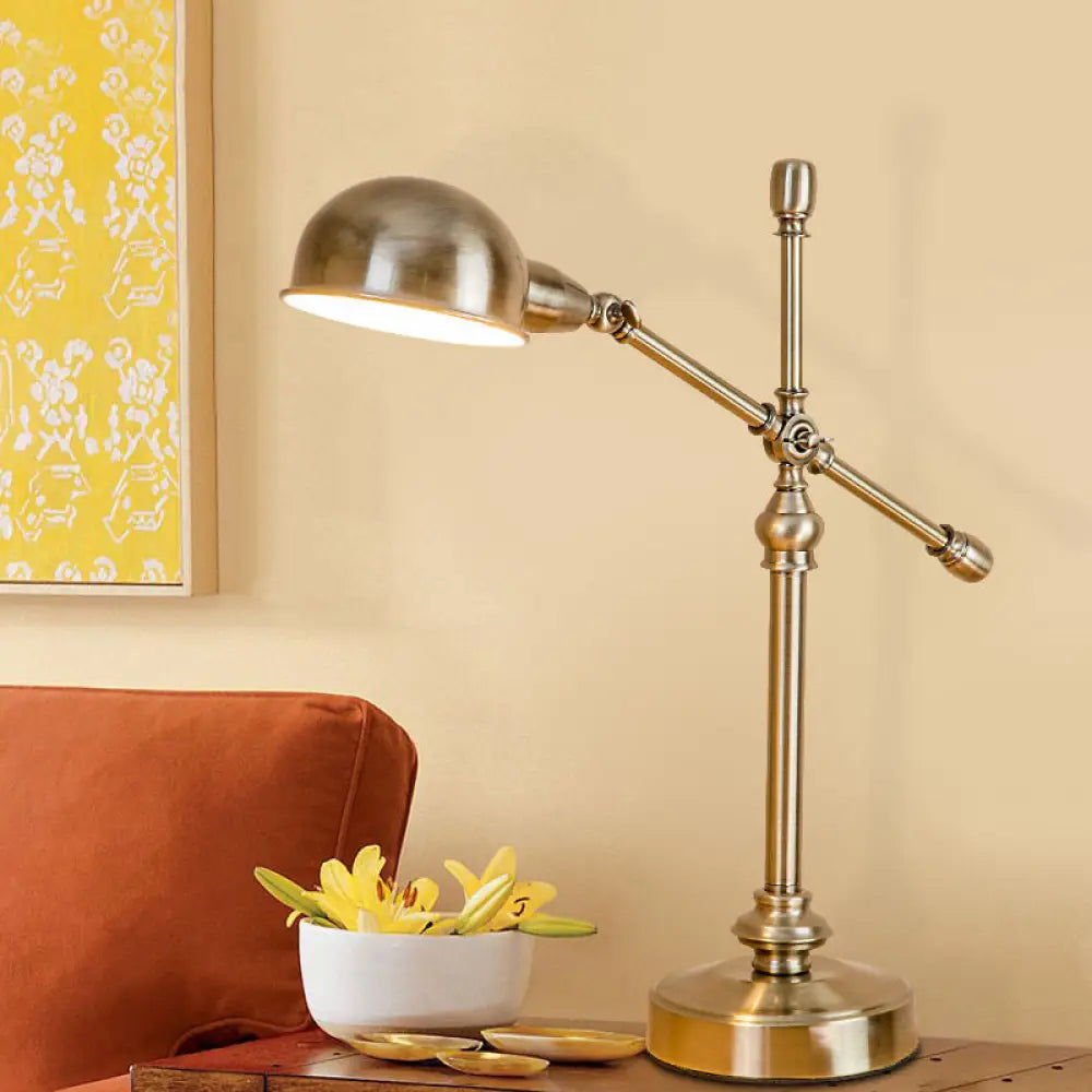 glass table lamps with a frosted surface for soft light diffusionglass table lamps with a frosted surface for soft light diffusionVintage Brass Desk Light - Stylish Metal Dome Shade, Adjustable - Living Room Table Lamp